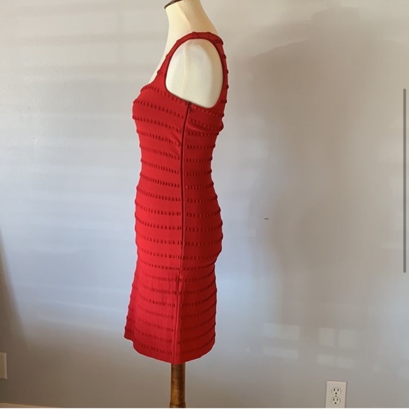 [ALAIA] Red Square Neck Knit Dress - Size 38/4 - Picture 4 of 6